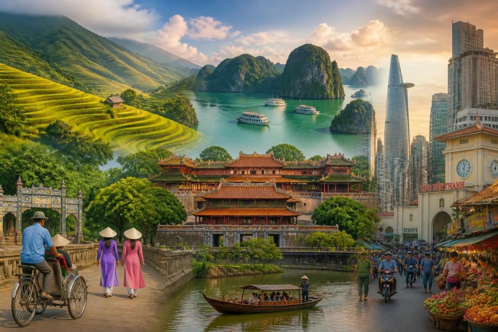découvrez les incontournables du vietnam du nord au sud en deux semaines : paysages époustouflants, sites culturels majeurs, gastronomie locale et aventures authentiques pour un voyage inoubliable.