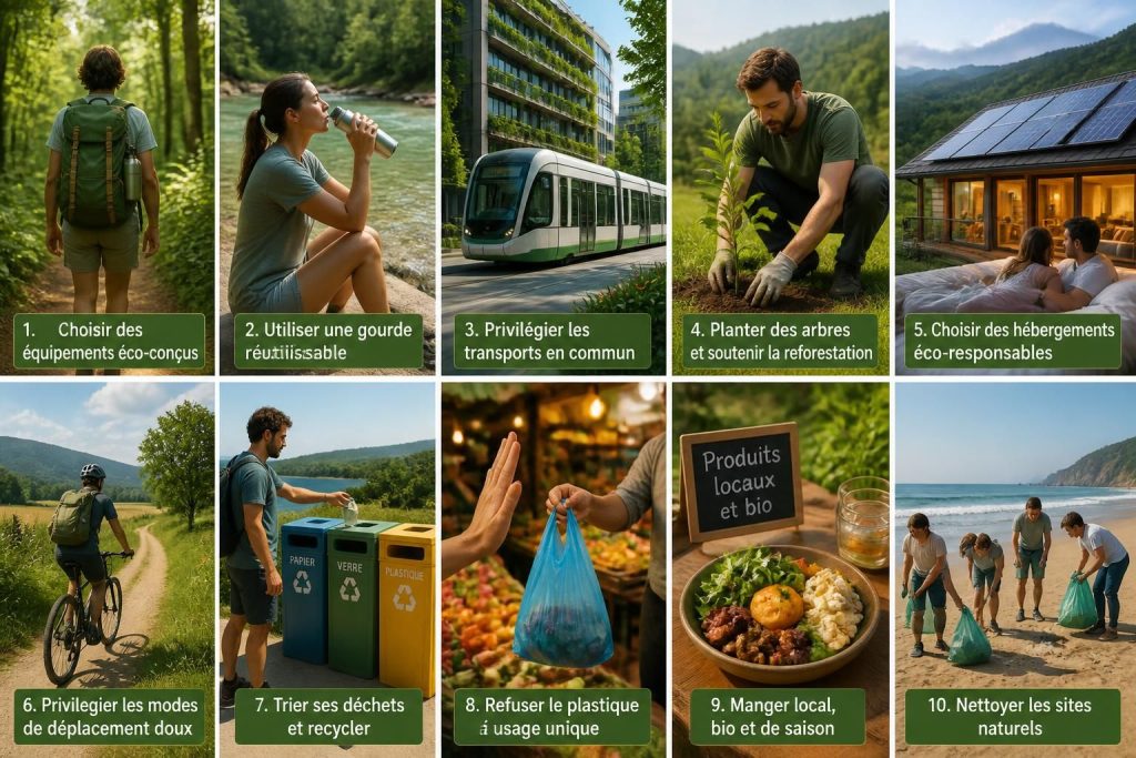 découvrez dix gestes simples pour voyager de manière responsable et réduire votre empreinte écologique tout en profitant pleinement de vos aventures.